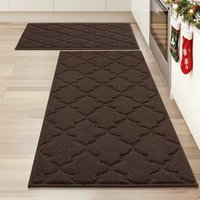 COSY HOMMER Nonslip Kitchen Rug Set 2 Pack, 51x76cm+51x122cm, 100% Polyester Absorbent Soft Kitchen Floor Mats Carpet Rug Mat Runners,Machine Washable