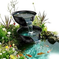 POPOSOAP Spillway Bowl and Basin Fountain Kit, Mini Pond with 2500 L/h Pond Pump for Waterfall Spillways, Indoor/Outdoor DIY Water Feature Pond Garden
