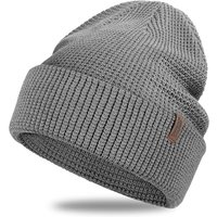 Outdoor Shaping Soft Merino Wool Blend Knit Cuffed Beanie for Men Women Winter Warm Ski Skull Caps Mixed Grey