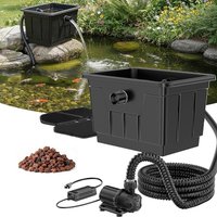 POPOSOAP Large Pond Filter Kit, Outdoor Pond Filter for Koi Pond Garden Pond Fish Pond, Above-Ground Design for Easy Maintenance, 4500L/H Quiet DC Wat