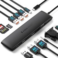 Lemorele 12 in 1 Laptop USB C Docking Station Dual Monitor Multiport Adapter HDMI Dock Triple Display with 2HDMI,VGA,4 10Gbps USB 3.1/2.0,USB C 3.1,PD