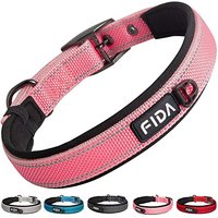 Fida Padded Collar with Double-Layer Webbing, Heavy Duty for Large Dogs, Pink