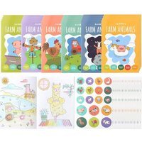 THE TWIDDLERS 24 Mini Colouring Books for Party Bags, with Stickers - Farm Animal Theme, A6 Mini Books for Children, Age 4-8, Perfect Small Colouring
