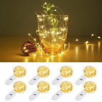 LE Battery Fairy Lights, 1M 20 LED Small Fairy Lights, Warm White Christmas Lights, Battery Powered Mini Copper Wire Lights for Halloween, Christmas T