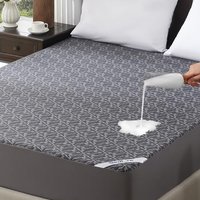 BEDLORE Waterproof Double Mattress Protector, Soft Breathable Natural Bamboo Fiber, Noiseless & Hypoallergenic, Deep Pocket Mattress Cover (Gray)