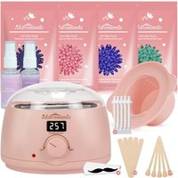 Waxing Kit -Digital Wax Warmer Machine for Hair Removal with 4 Packs of Hard Wax Beads & Silicone Pot for Full Body, Legs, Face, Eyebrows, Bikini, Bra