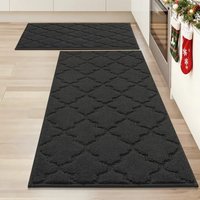 COSY HOMMER Nonslip Kitchen Rug Set 2 Pack, 51x76cm+51x122cm, 100% Polyester Absorbent Soft Kitchen Floor Mats Carpet Rug Mat Runners,Machine Washable