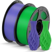 ANYCUBIC PLA Filament 1.75mm, 3D Printer Filament, Intelligent Identification, Dimensional Accuracy +/- 0.02mm, 2 Pack 1KG Reusable Spool, Purple+Gree
