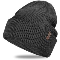 Outdoor Shaping Soft Merino Wool Blend Knit Cuffed Beanie for Men Women Winter Warm Ski Skull Caps Black