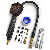 Digital Tire Pressure Gauge with Inflator, 250 PSI Air Chuck and Compressor Accessories Heavy Duty Tire Inflator Gauge