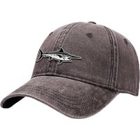 Outdoor Shaping Fish Embroidery Vintage Style, Dad Hat Soft Washed Cotton Adjustable, Baseball Cap Unstructured Casual, Unisex Classic Cap Comfortable