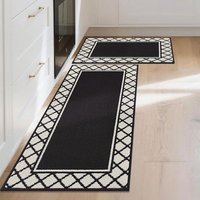 COSY HOMEER Absorbent Kitchen Runner Rug Mats 2 Pieces, 50x76cm+50x122cm, Extra Nonslip TPR Backed Carpet Rugs for Kitchen, Soft Standing & Machine Wa