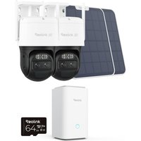 Reolink TrackMix 2-Cam & Home Hub Kit I Solar-Powered Dual-Lens PTZ Camera, Auto-Tracking 360° 4K Security System with Expandable Storage, Duanl-Band