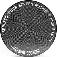 MHW-3BOMBER 51mm Espresso Puck Screen, 0.2mm Ultra-Thin Titanium Coated Reusable Coffee Filter, Compatible with 51mm Portafilter Baskets, Durable Meta