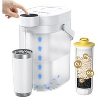 Waterdrop Rechargeable Water Filter Dispenser, WD-ED11W 3.5L 3 Months Soften Water Instant Electric Jug, Reduce Calcium, Magnesium and other 70+ Conta