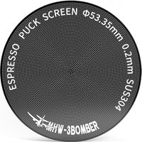 MHW-3BOMBER 53.35mm Espresso Puck Screen, 0.2mm Ultra-Thin Titanium Coated Reusable Coffee Filter, Compatible with 54mm Portafilter Baskets, Durable M