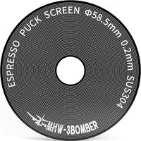 MHW-3BOMBER 58.5mm Espresso Puck Screen, 0.2mm Ultra-Thin Espresso Puck with Round Hole, 58.5mm Reusable Titanium Coating Metal Coffee Filter Compatib