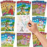 THE TWIDDLERS 24 Mini Colouring Books for Party Bags with Stickers, A6 Size - Multipack Kids Party Bag Fillers and Favours, Ideal for School Classroom