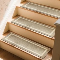 COSY HOMEER Carpet Stair Treads, Non-Slip Indoor Carpet Treads for Stairs for Kids Elders and Dogs, 100% Polyester Quick Peel Self-adhesive Stair Runn
