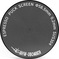 MHW-3BOMBER 58.5mm Espresso Puck Screen, 0.2mm Ultra-Thin Titanium Coated Reusable Coffee Filter, Compatible with 58mm Portafilter Baskets, Durable Me