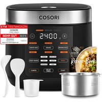 COSORI Rice Cooker, Slow Cooker & Steamer with Ceramic Coated Inner Pot and Fuzzy Logic, 50 Recipes,10 Cups, 5L Capacity, with 17 Functions, Warmer, T