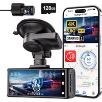 REDTIGER 4K Dash Cam Front and Rear, Touch Screen 3.18 Inch, Voice Control, 5.8GHz WiFi Car Dash Camera with 128GB Card, GPS, UHD 2160P Night Vision,