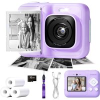 ETIKEZ Kids Camera, 1080P Instant Digital Print Camera for Kids, Christmas Birthday Gifts for 4 5 6 7 8 9 10 Year Old Girls Boys, Portable Toy with 32