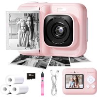ETIKEZ Kids Camera, 1080P Instant Digital Print Camera for Kids, Christmas Birthday Gifts for 4 5 6 7 8 9 10 Year Old Girls Boys, Portable Toy with 1