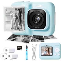 ETIKEZ Kids Camera, 1080P Instant Digital Print Camera for Kids, Christmas Birthday Gifts for 4 5 6 7 8 9 10 Year Old Girls Boys, Portable Toy with 1