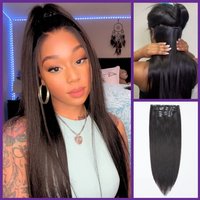 Exclusive Sale / Straight / Body Wave / Kinky Curly / Yaki Straight / Kinky Straight Clip in Hair Extensions Real Human Hair Pieces 135g 9pcs / 7pcs with Free Gift