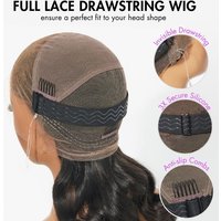 PreMax Wigs / 360 Lace / Full Lace Super Natural Hairline Invisi Drawstring Cap Water Wave Free Part Human Hair Wig Pre-Cut Lace