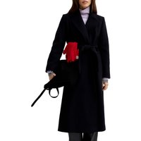 Donna Emme Marella Cappotto Con Cintura In Drap Di Lana Manteco Donna