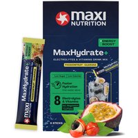 MaxHydrate+ Energy Boost Elektrolyt Getränk Passionfruit-Guarana 8 x 16 g