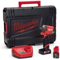Milwaukee M12™ Fuel™ 3/8" Impact Wrench With Friction Ring (1 X 6.0Ah Battery, 1 X 2.0Ah Battery, Charger, Hd Box) | 4933464614 | GSF Car Parts
