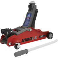 SEALEY 180° Handle Trolley Jack 2 Tonne Low Profile Short Chassis - Red | 2180LE | GSF Car Parts