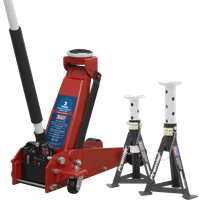 SEALEY Trolley Jack 3T & Axle Stands (Pair) 3T Per Stand Combo | 3000CXDCOMBO1 | GSF Car Parts