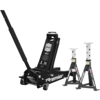 SEALEY Trolley Jack 3T & Axle Stands (Pair) 3T Per Stand Combo | 3040ABCOMBO | GSF Car Parts