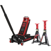 SEALEY Trolley Jack 3T & Axle Stands (Pair) 3T Per Stand Combo | 3040ARCOMBO | GSF Car Parts