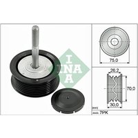 Auxiliary Belt Pulley INA Fits: PORSCHE CAYENNE (9PA)