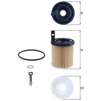 Oil Filter - Element MAHLE Fits: HYUNDAI KONA (SX2)