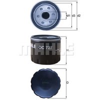 MAHLE Renault Grand Scenic Oil Filter - Screw On | OC727 | GSF Car Parts