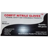 SAVILLE Nitrile Powder Free Gloves-100 Black Medium | NG502FM | GSF Car Parts