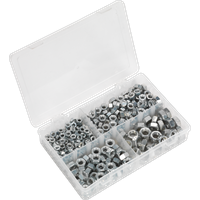 SEALEY Steel Nut Assortment 320Pc 1/4"-1/2"unf | AB029SN | GSF Car Parts