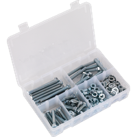 SEALEY Setscrew, Nut & Washer Assortment 220Pc High Tensile M8 Metric | AB051SNW | GSF Car Parts