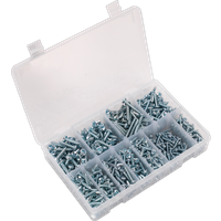 SEALEY Self-Tapping Screw Assortment Din 7981Cz 700Pc Pan Head Pozi Zinc | AB063STPH | GSF Car Parts