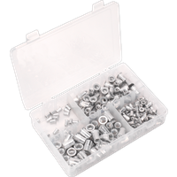 SEALEY Threaded Insert (Rivet Nut) Assortment 200Pc M4-M8 Splined Metric | AB073TI | GSF Car Parts