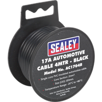 SEALEY Automotive Cable Thick Wall 17A 4M Black | AC1704B | GSF Car Parts