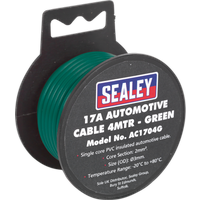 SEALEY Automotive Cable Thick Wall 17A 4M Green | AC1704G | GSF Car Parts
