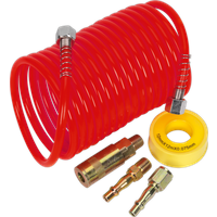 SEALEY Air Hose Kit 5M X Ø5mm Pe Coiled With Connectors | AHK03 | GSF Car Parts