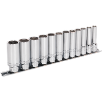 SEALEY Socket Set 12Pc 3/8"sq Drive Deep Lock-On™ 6Pt Metric | AK2744 | GSF Car Parts